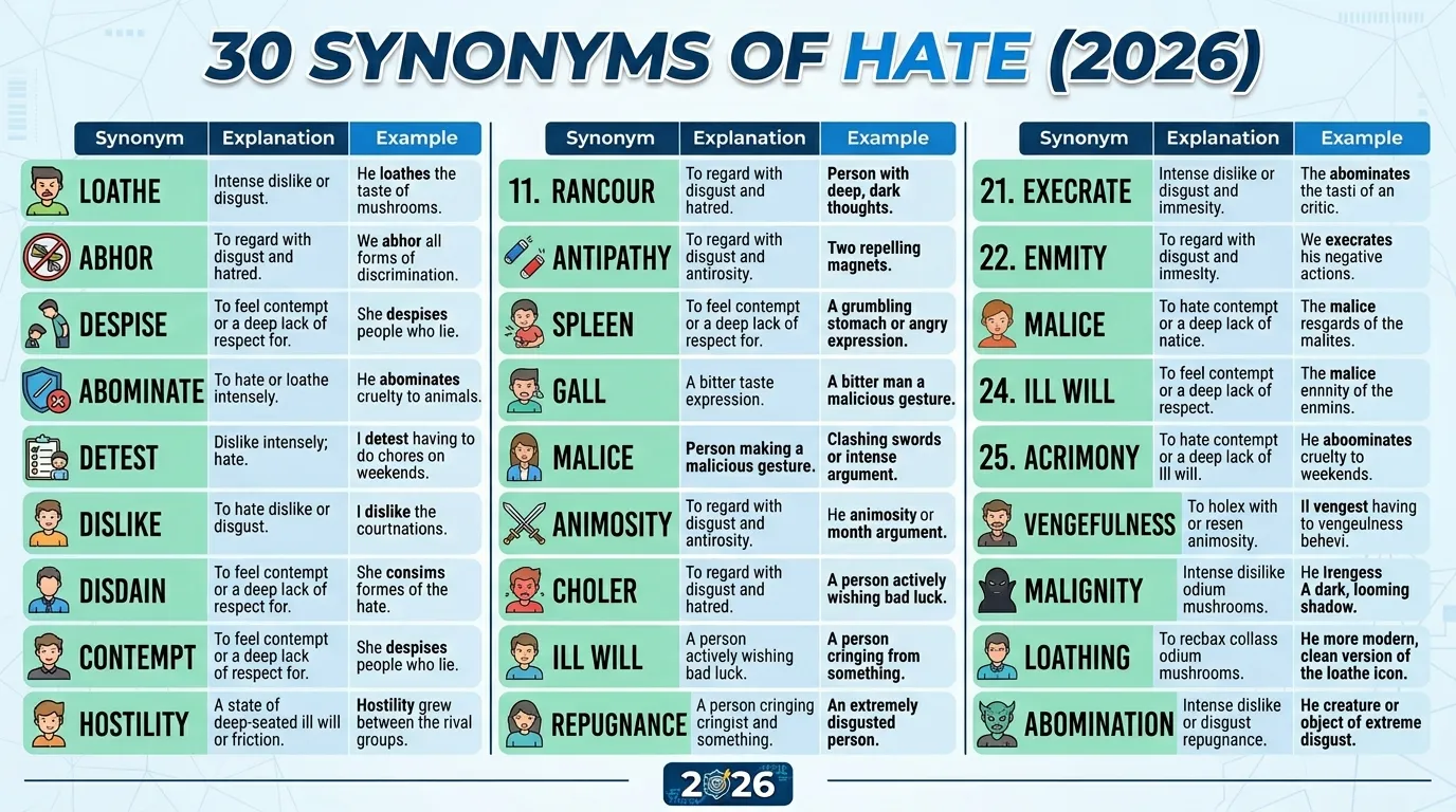 Synonyms of Hate