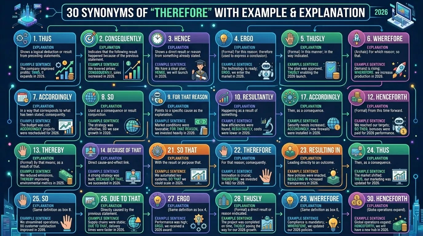 Synonyms of Therefore