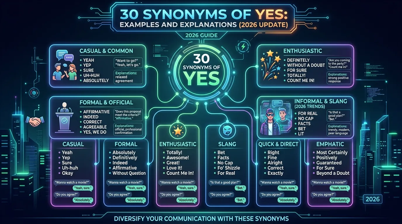 Synonyms of Yes