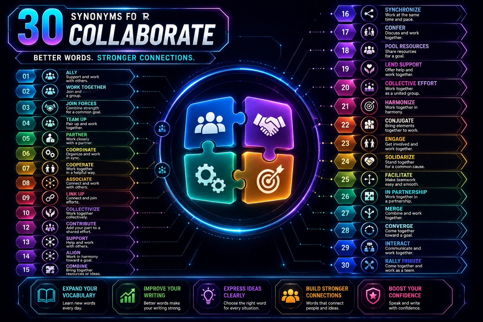 Synonyms for Collaborate