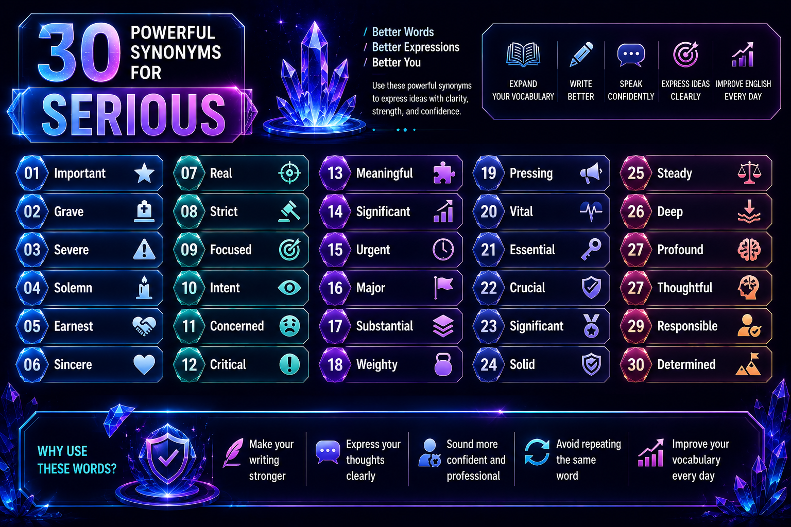 Synonyms for Serious